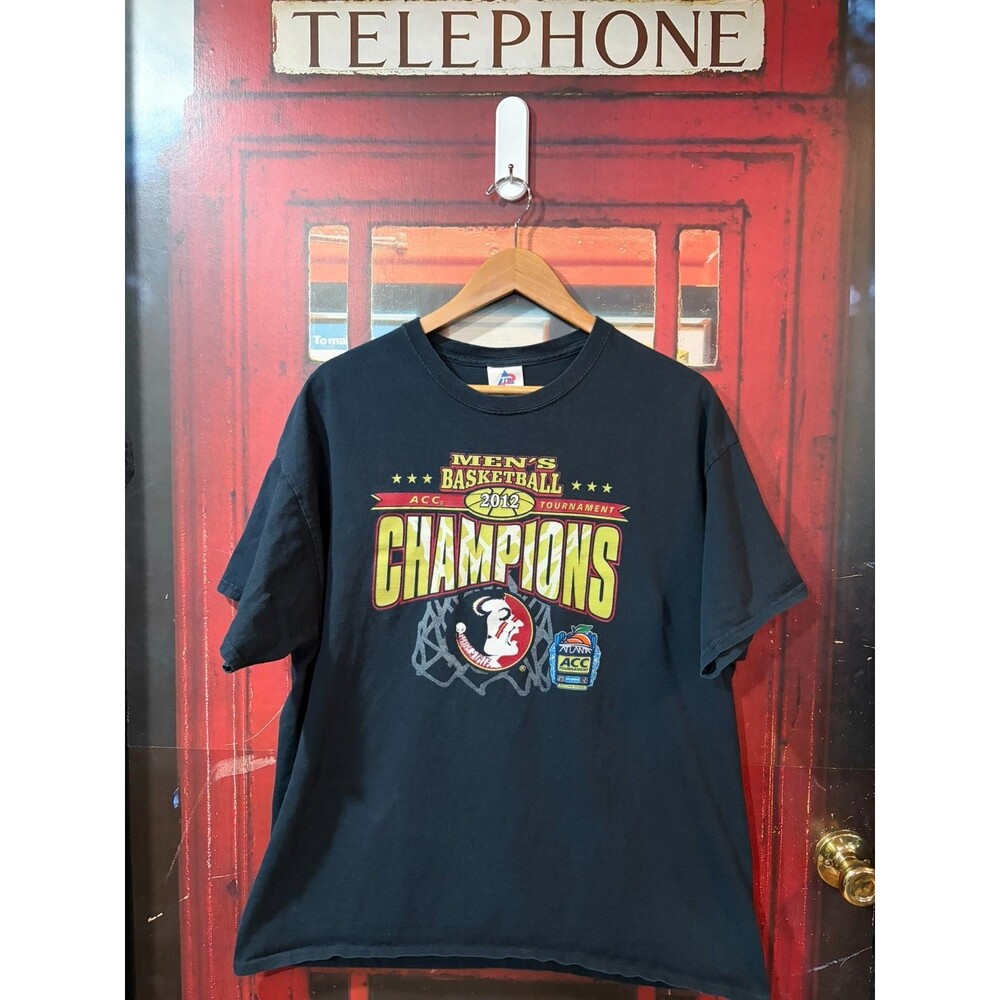 2012 Florida State Seminoles ACC Basketball Champions Black Tri Lake T-Shirt XL